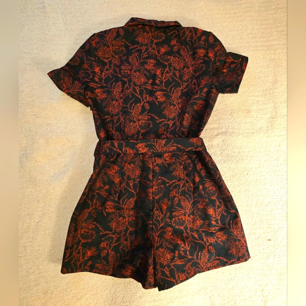 Amanda Uprichard - Revolve - NEW Black & Red Jacquard Romper Sz Large -Ret$260! - Picture 7 of 16